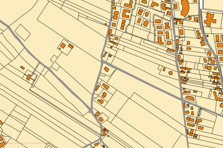 Mappa catastale del centro di Monte San Vito: particelle e fabbricati, cartografia Agenzia delle Entrate
