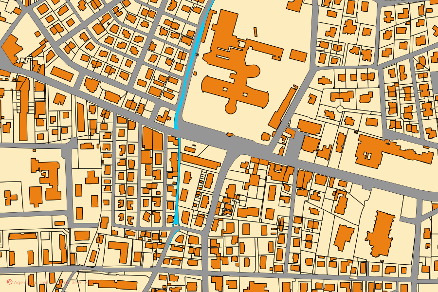 Mappa catastale del centro di Montebelluna: particelle e fabbricati, cartografia Agenzia delle Entrate