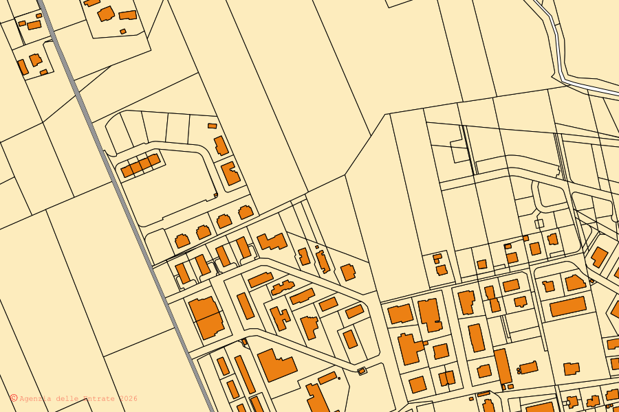 Mappa catastale del centro di Montecassiano: particelle e fabbricati, cartografia Agenzia delle Entrate