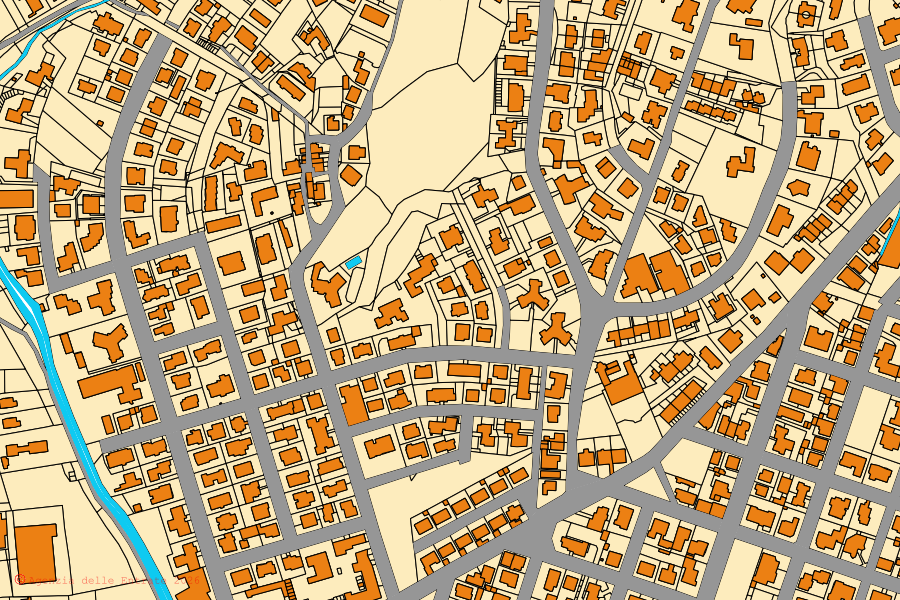 Mappa catastale del centro di Montecatini-Terme: particelle e fabbricati, cartografia Agenzia delle Entrate
