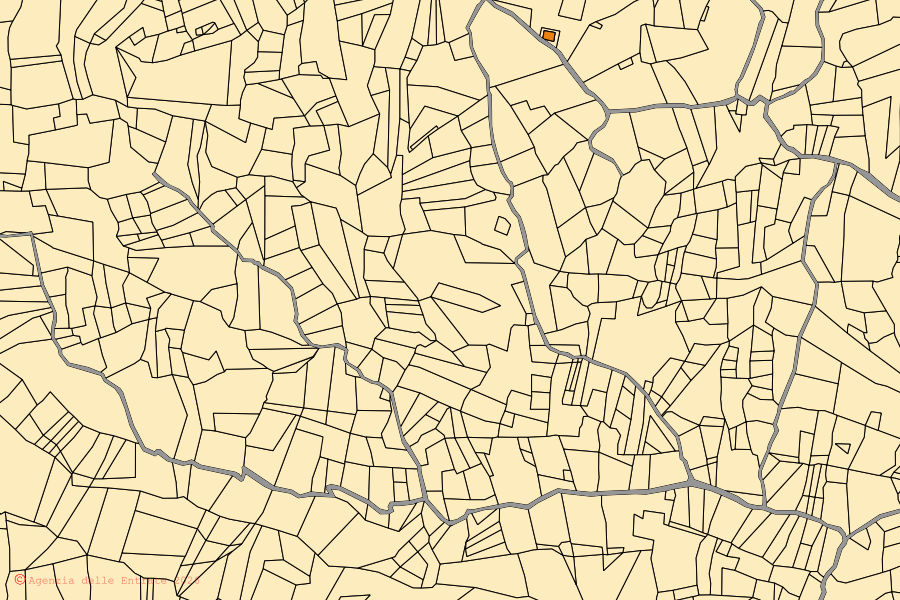 Mappa catastale del centro di Monteferrante: particelle e fabbricati, cartografia Agenzia delle Entrate