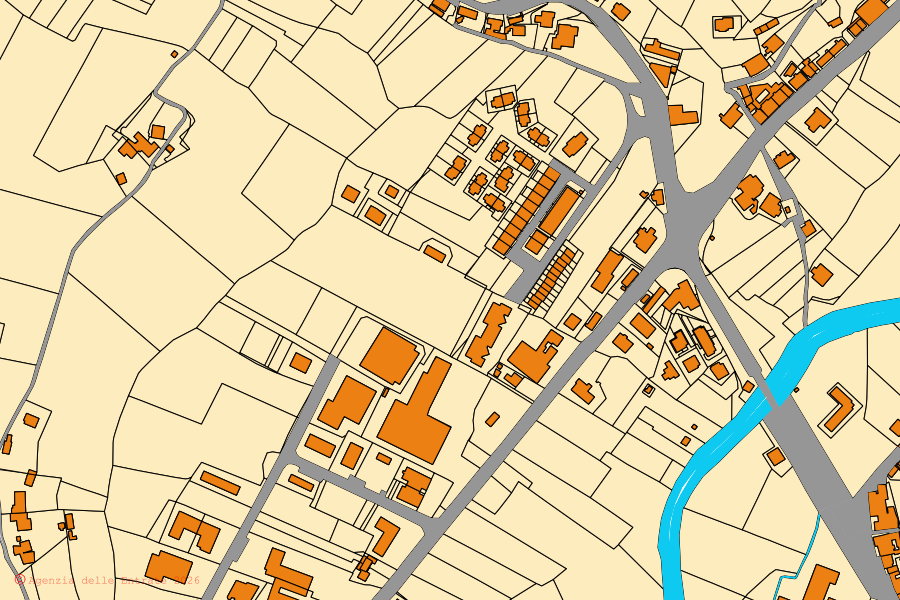Mappa catastale del centro di Montefranco: particelle e fabbricati, cartografia Agenzia delle Entrate