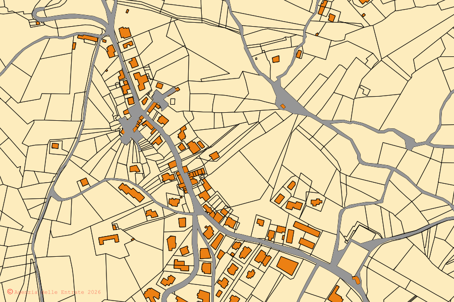 Mappa catastale del centro di Montefredane: particelle e fabbricati, cartografia Agenzia delle Entrate