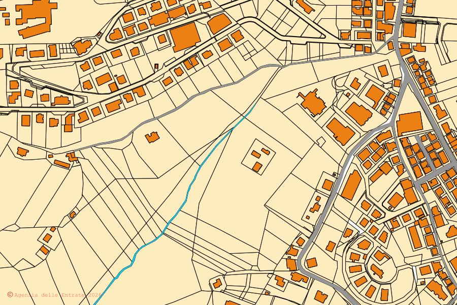 Mappa catastale del centro di Montegranaro: particelle e fabbricati, cartografia Agenzia delle Entrate