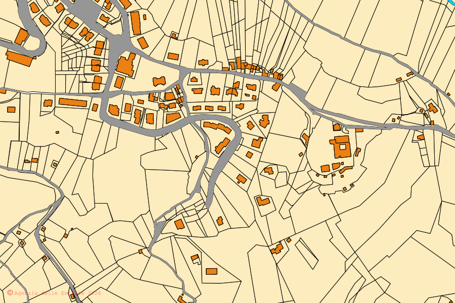 Mappa catastale del centro di Monteleone Sabino: particelle e fabbricati, cartografia Agenzia delle Entrate