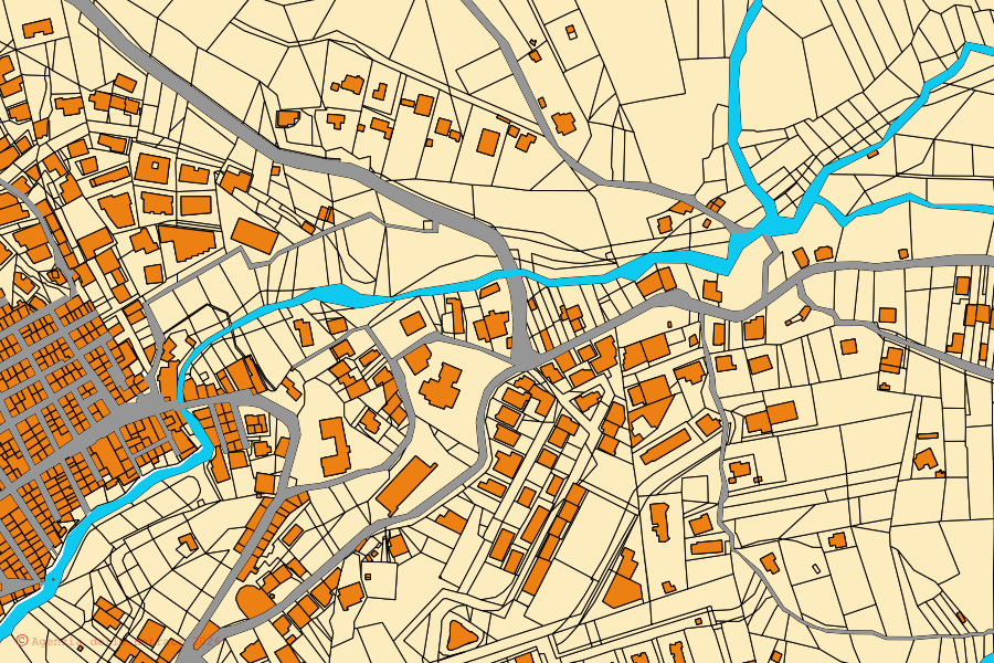 Mappa catastale del centro di Montelepre: particelle e fabbricati, cartografia Agenzia delle Entrate