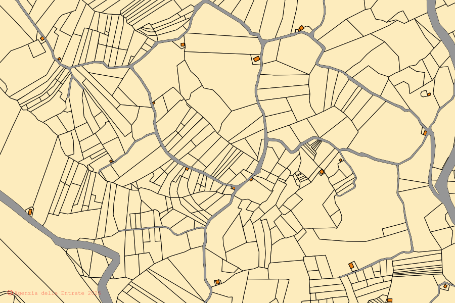 Mappa catastale del centro di Montemitro: particelle e fabbricati, cartografia Agenzia delle Entrate