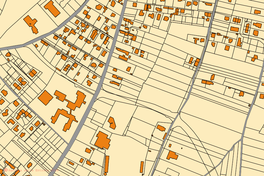 Mappa catastale del centro di Montereale Valcellina: particelle e fabbricati, cartografia Agenzia delle Entrate