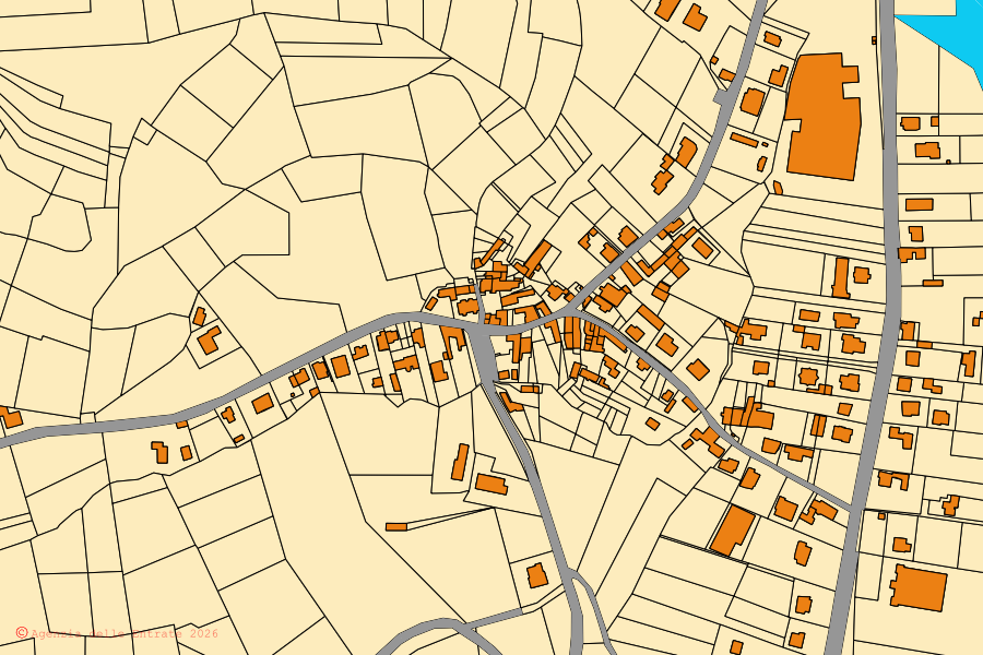 Mappa catastale del centro di Montescano: particelle e fabbricati, cartografia Agenzia delle Entrate