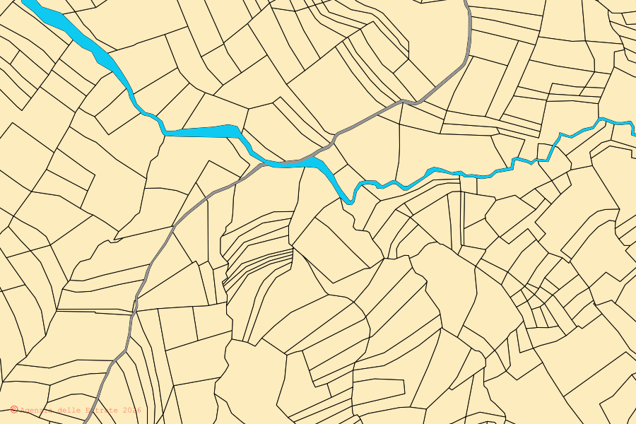 Mappa catastale del centro di Montesegale: particelle e fabbricati, cartografia Agenzia delle Entrate