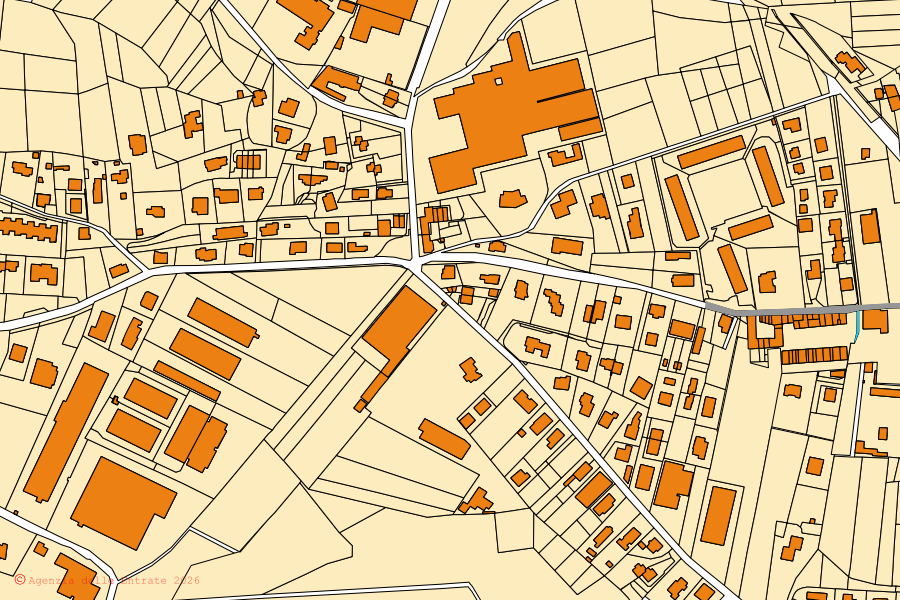 Mappa catastale del centro di Montorfano: particelle e fabbricati, cartografia Agenzia delle Entrate