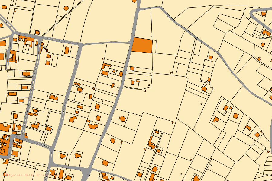 Mappa catastale del centro di Montoro: particelle e fabbricati, cartografia Agenzia delle Entrate