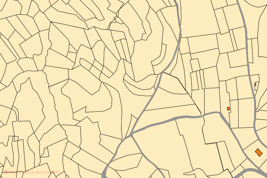 Mappa catastale del centro di Moransengo-Tonengo: particelle e fabbricati, cartografia Agenzia delle Entrate