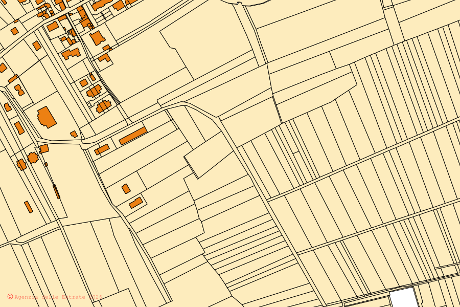 Mappa catastale del centro di Moraro: particelle e fabbricati, cartografia Agenzia delle Entrate
