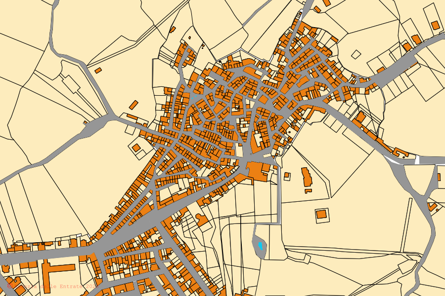 Mappa catastale del centro di Mores: particelle e fabbricati, cartografia Agenzia delle Entrate