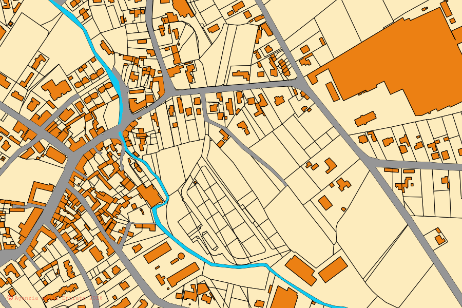 Mappa catastale del centro di Morsano al Tagliamento: particelle e fabbricati, cartografia Agenzia delle Entrate