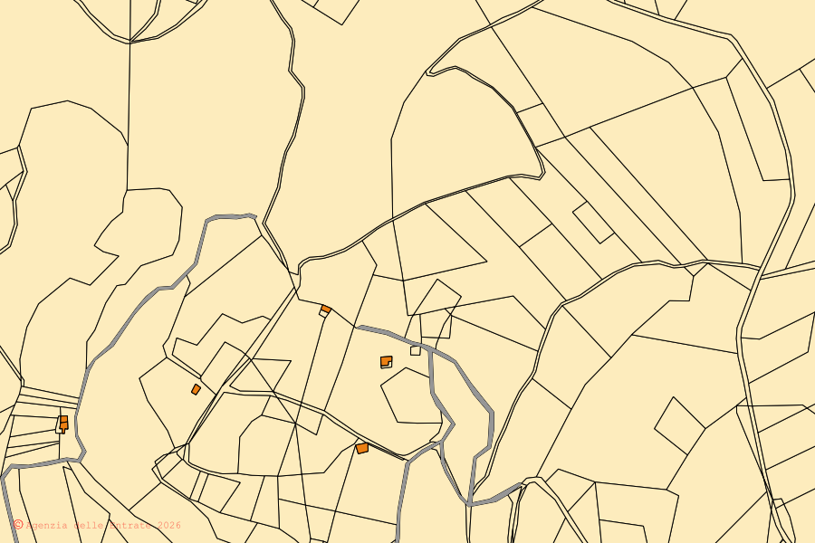 Mappa catastale del centro di Mottafollone: particelle e fabbricati, cartografia Agenzia delle Entrate