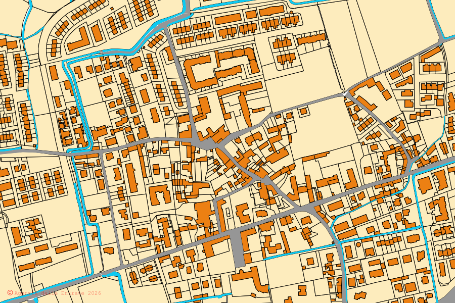 Mappa catastale del centro di Mulazzano: particelle e fabbricati, cartografia Agenzia delle Entrate