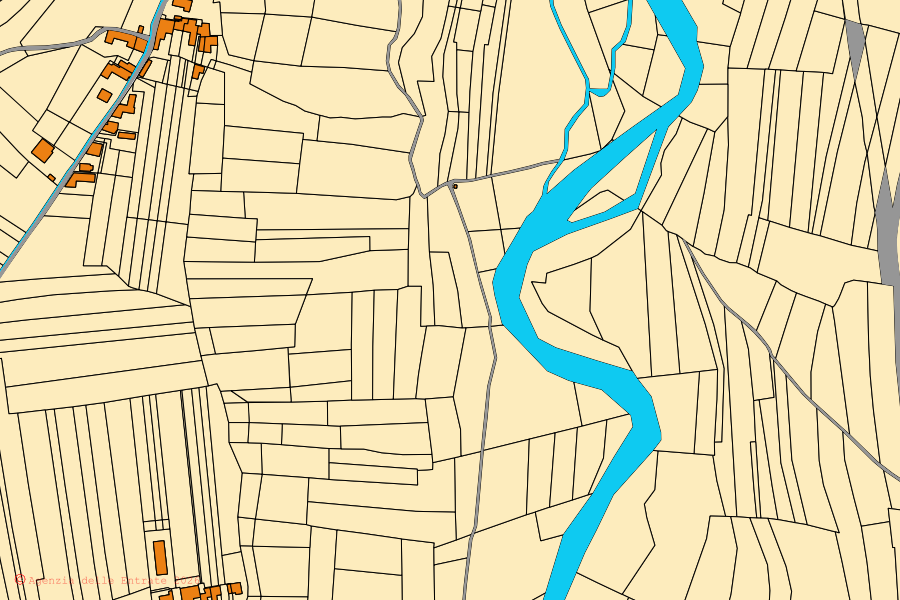 Mappa catastale del centro di Narzole: particelle e fabbricati, cartografia Agenzia delle Entrate