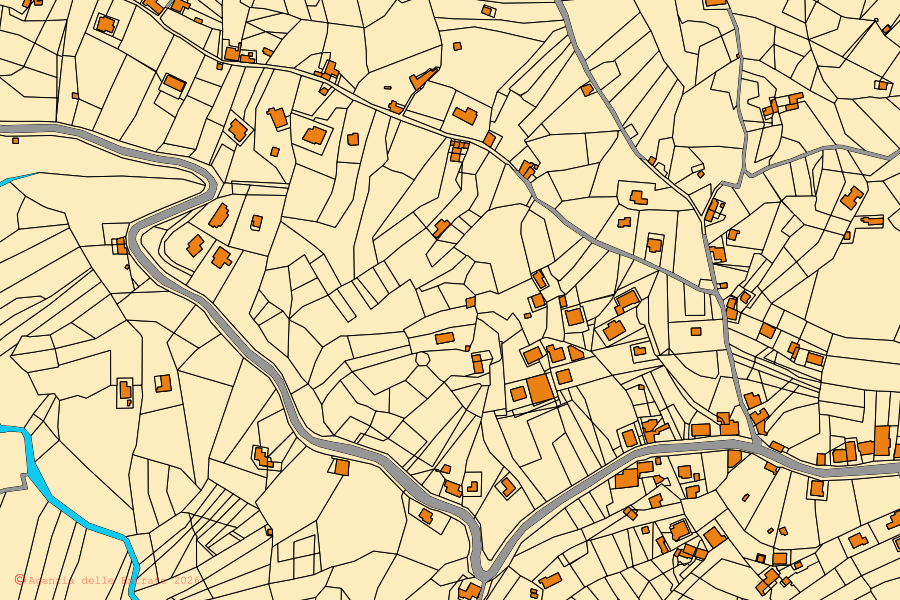 Mappa catastale del centro di Naso: particelle e fabbricati, cartografia Agenzia delle Entrate