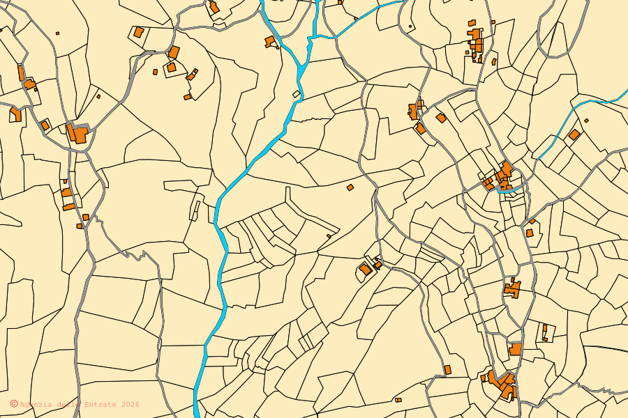 Mappa catastale del centro di Ne: particelle e fabbricati, cartografia Agenzia delle Entrate