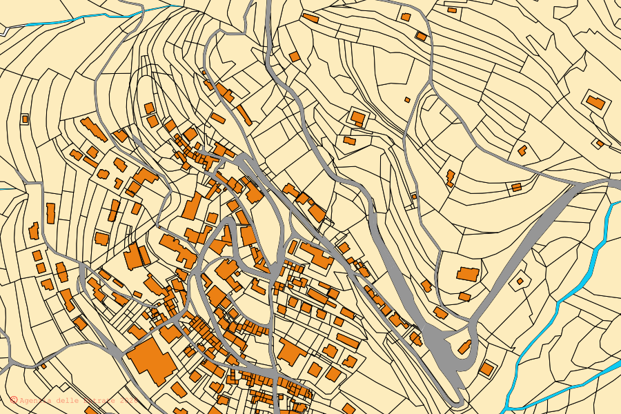 Mappa catastale del centro di Negrar di Valpolicella: particelle e fabbricati, cartografia Agenzia delle Entrate