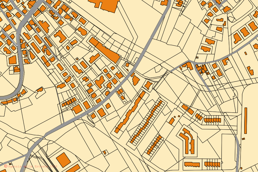Mappa catastale del centro di Nereto: particelle e fabbricati, cartografia Agenzia delle Entrate