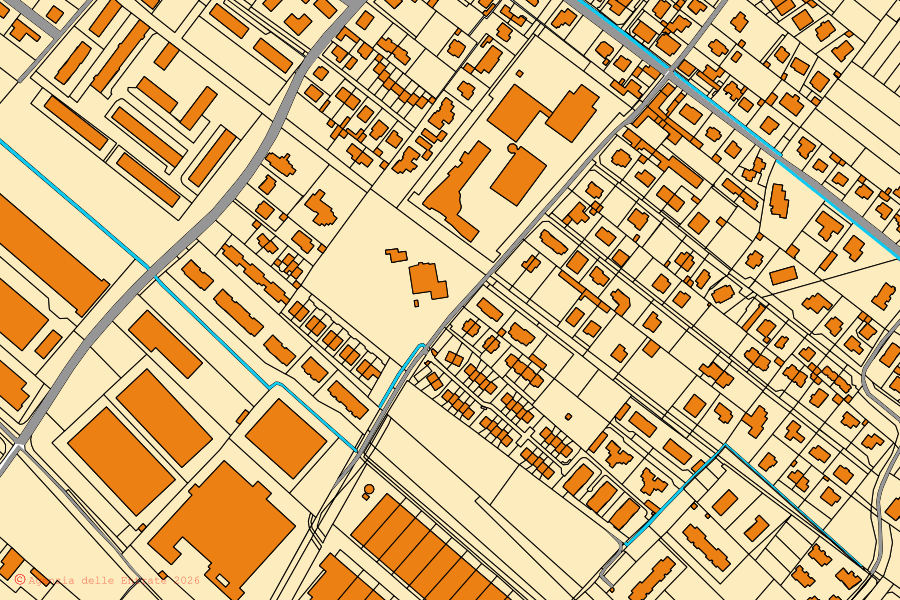 Mappa catastale del centro di Nerviano: particelle e fabbricati, cartografia Agenzia delle Entrate