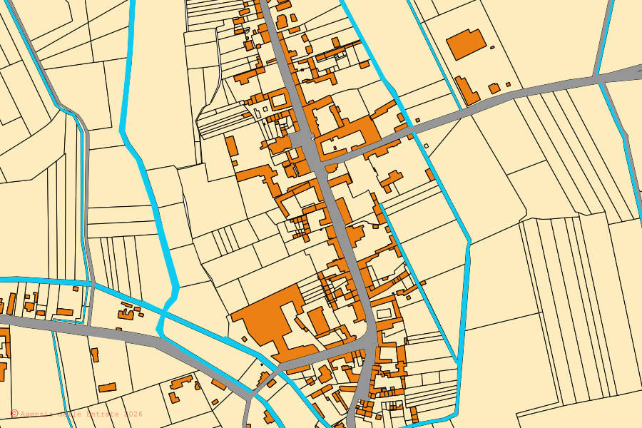 Mappa catastale del centro di Nicorvo: particelle e fabbricati, cartografia Agenzia delle Entrate