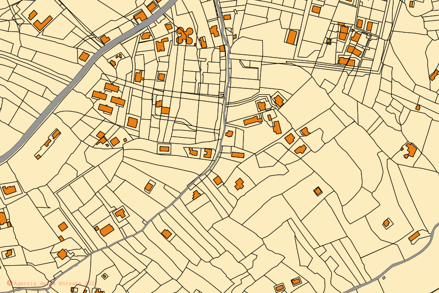 Mappa catastale del centro di Nissoria: particelle e fabbricati, cartografia Agenzia delle Entrate