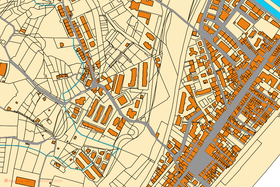 Mappa catastale del centro di Nizza di Sicilia: particelle e fabbricati, cartografia Agenzia delle Entrate