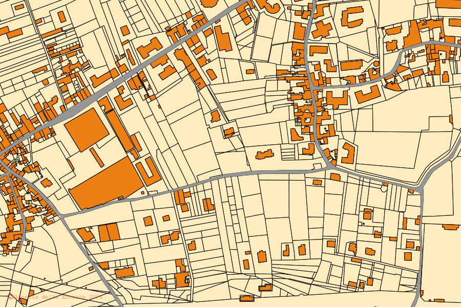 Mappa catastale del centro di Nocera Superiore: particelle e fabbricati, cartografia Agenzia delle Entrate