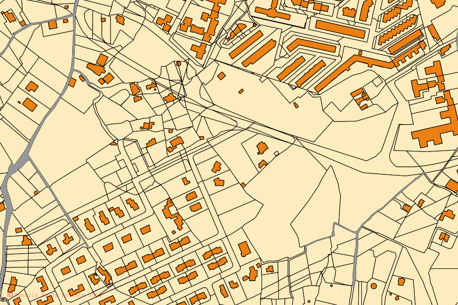 Mappa catastale del centro di Noci: particelle e fabbricati, cartografia Agenzia delle Entrate