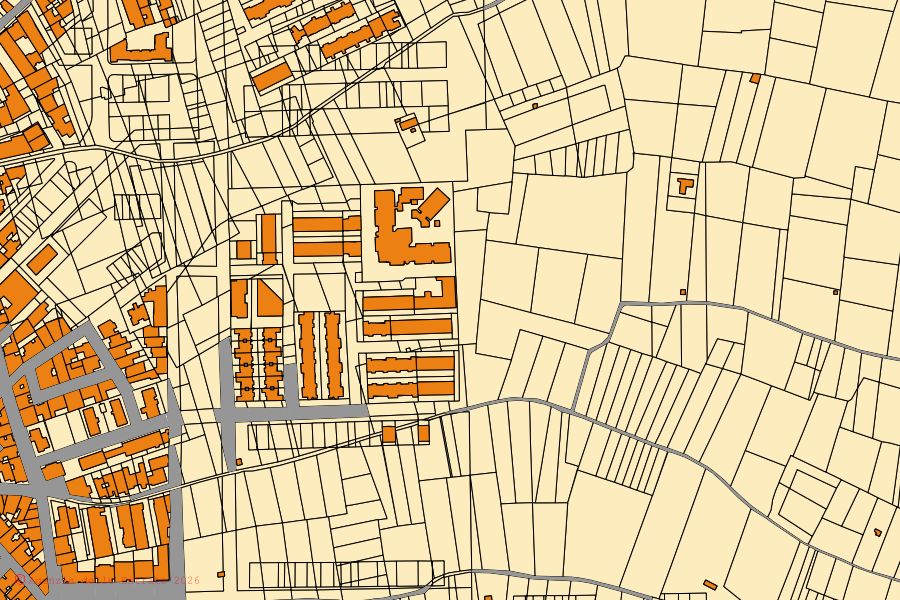 Mappa catastale del centro di Noicattaro: particelle e fabbricati, cartografia Agenzia delle Entrate