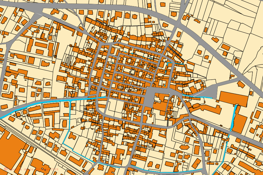 Mappa catastale del centro di Nole: particelle e fabbricati, cartografia Agenzia delle Entrate