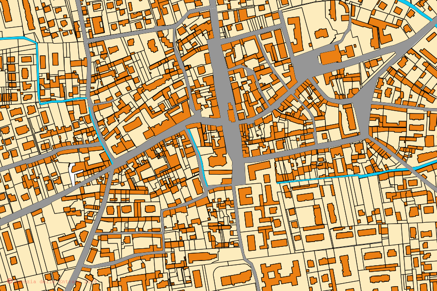 Mappa catastale del centro di None: particelle e fabbricati, cartografia Agenzia delle Entrate