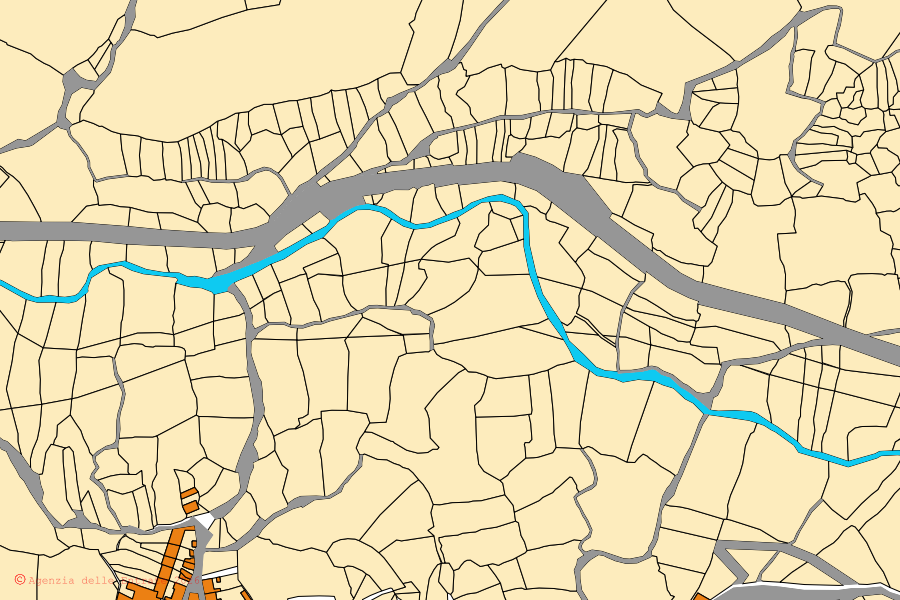 Mappa catastale del centro di Noragugume: particelle e fabbricati, cartografia Agenzia delle Entrate