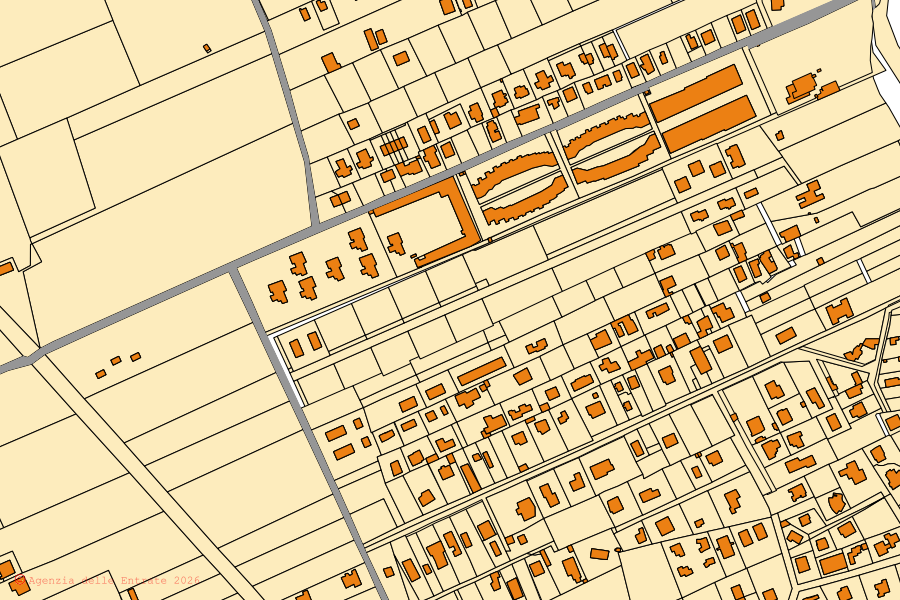 Mappa catastale del centro di Noto: particelle e fabbricati, cartografia Agenzia delle Entrate