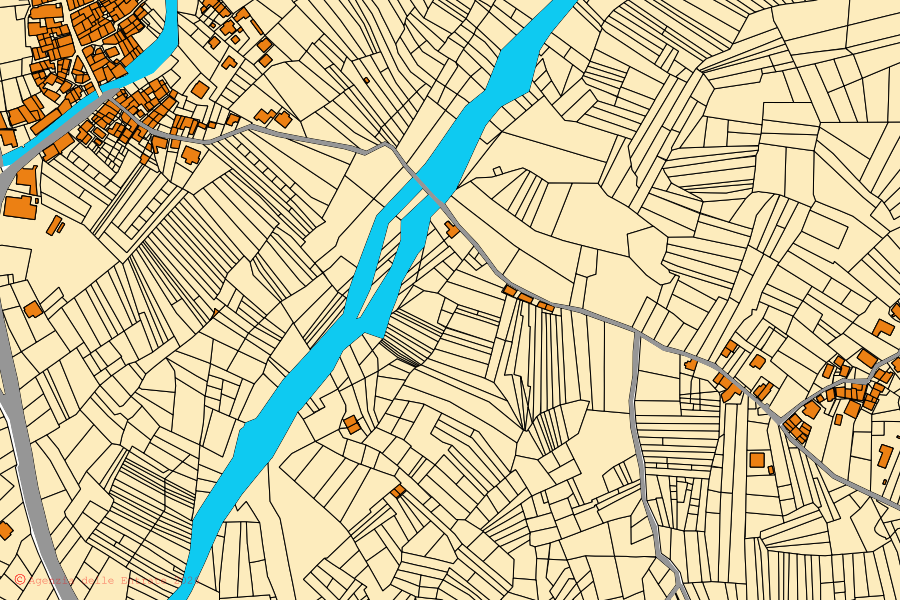 Mappa catastale del centro di Novalesa: particelle e fabbricati, cartografia Agenzia delle Entrate