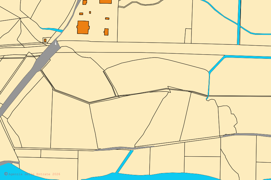 Mappa catastale del centro di Oristano: particelle e fabbricati, cartografia Agenzia delle Entrate