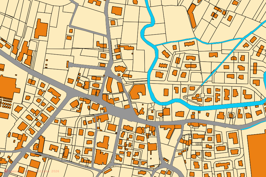 Mappa catastale del centro di Ormelle: particelle e fabbricati, cartografia Agenzia delle Entrate