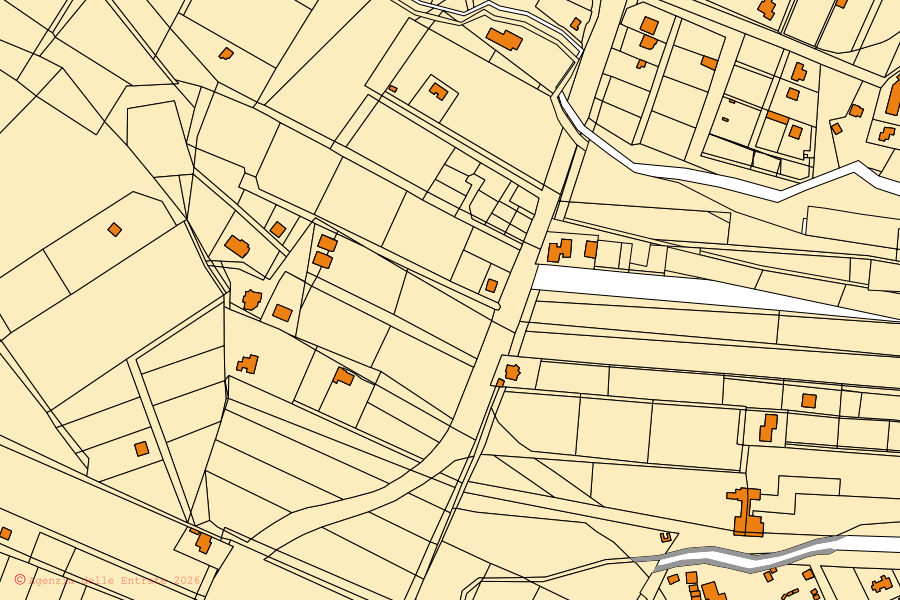 Mappa catastale del centro di Orosei: particelle e fabbricati, cartografia Agenzia delle Entrate