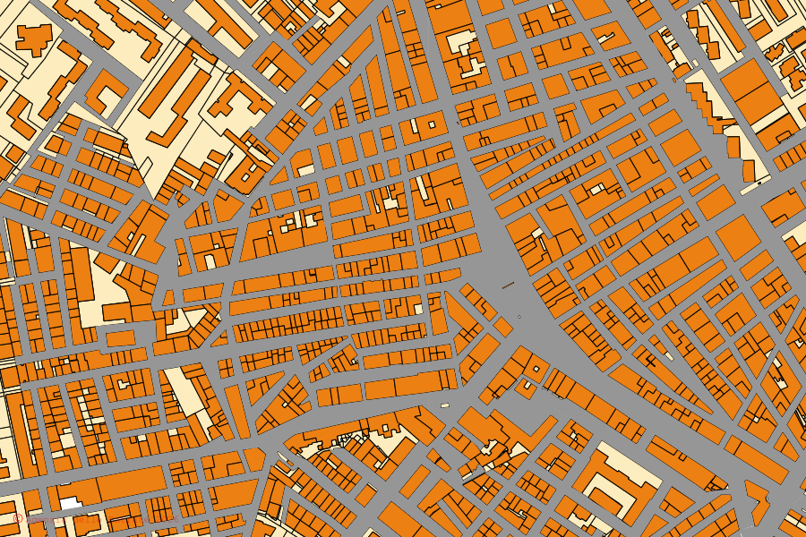 Mappa catastale del centro di Orta Nova: particelle e fabbricati, cartografia Agenzia delle Entrate