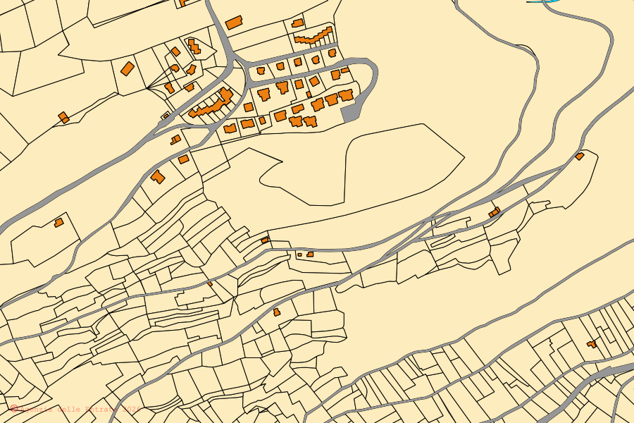 Mappa catastale del centro di Ossimo: particelle e fabbricati, cartografia Agenzia delle Entrate