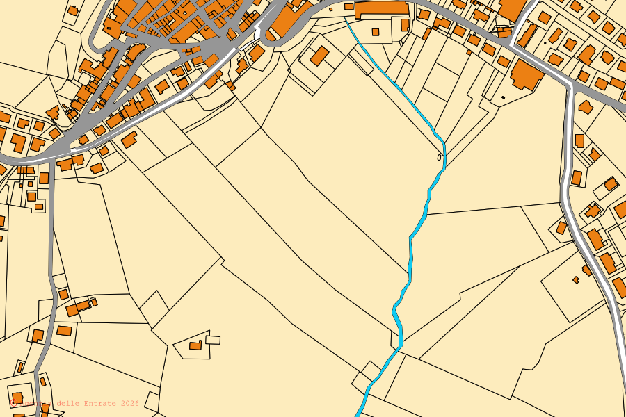 Mappa catastale del centro di Ostra Vetere: particelle e fabbricati, cartografia Agenzia delle Entrate