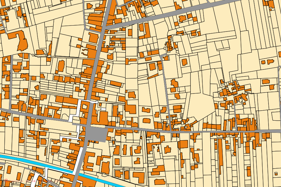 Mappa catastale del centro di Ottaviano: particelle e fabbricati, cartografia Agenzia delle Entrate
