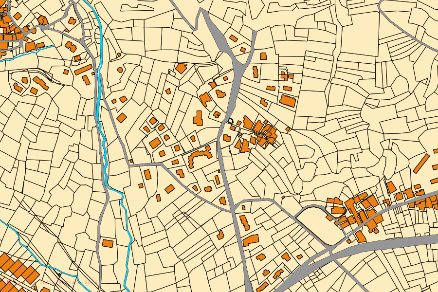 Mappa catastale del centro di Oulx: particelle e fabbricati, cartografia Agenzia delle Entrate