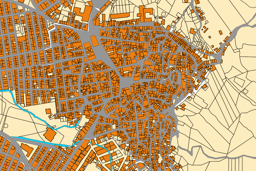 Mappa catastale del centro di Palagonia: particelle e fabbricati, cartografia Agenzia delle Entrate
