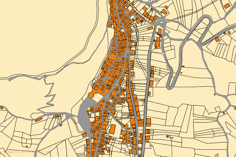 Mappa catastale del centro di Palmoli: particelle e fabbricati, cartografia Agenzia delle Entrate