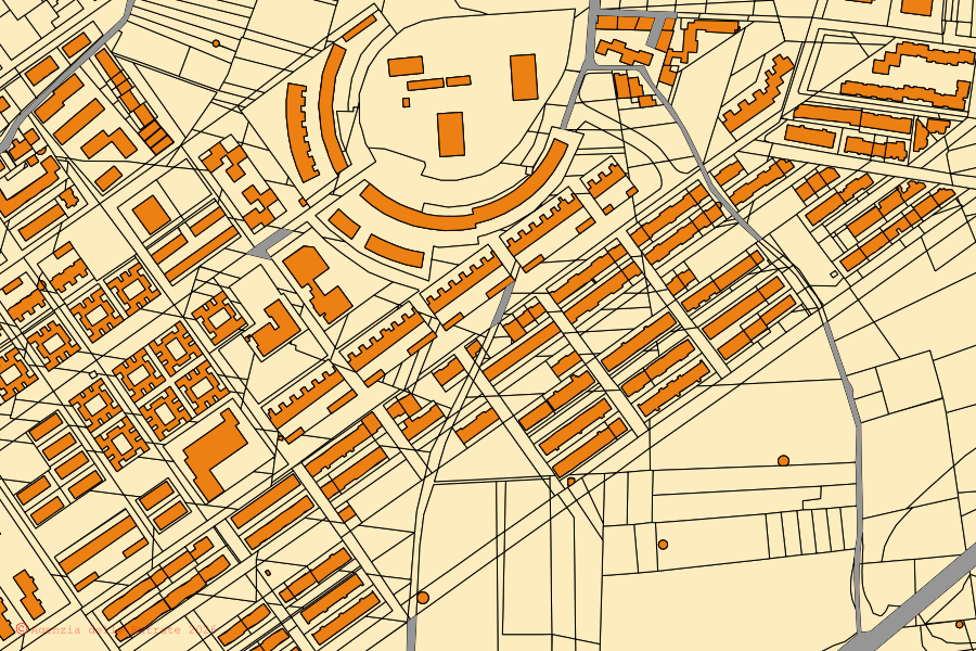 Mappa catastale del centro di Palo del Colle: particelle e fabbricati, cartografia Agenzia delle Entrate